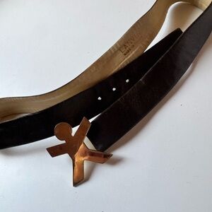 Lanvin Black Leather Belt Rare XS